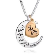 Heart Pendant Necklace Jewelry I Love You To The Moon Alloy Custom Mom Necklaces Mother Day Gift Fashion Necklace For Women